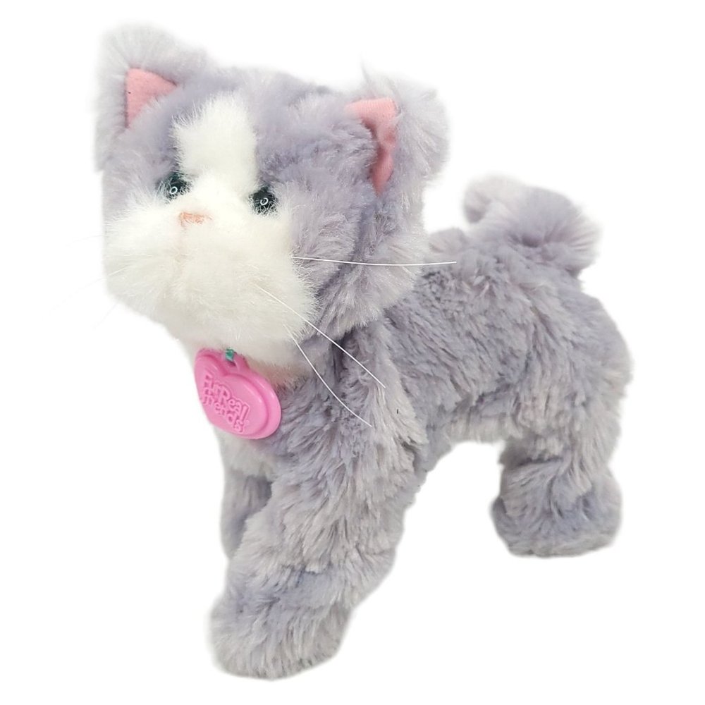 Hasbro FurReal Friends Walkin Kitty Meows Gray White Plush Toy TESTED WORKS